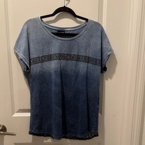 Women's Top XL Super Cute! Blue Ombré Angel Wings